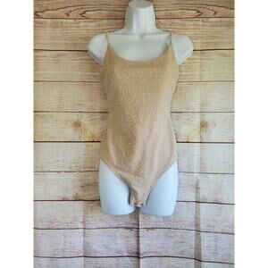 Windsor Bodysuit Beige Glitter Size M Medium EUC